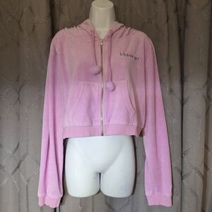 Dolls Kill X Powerpuff Girls Blisstina Pink Velour Crop Hoodie Sweatshirt 2XL